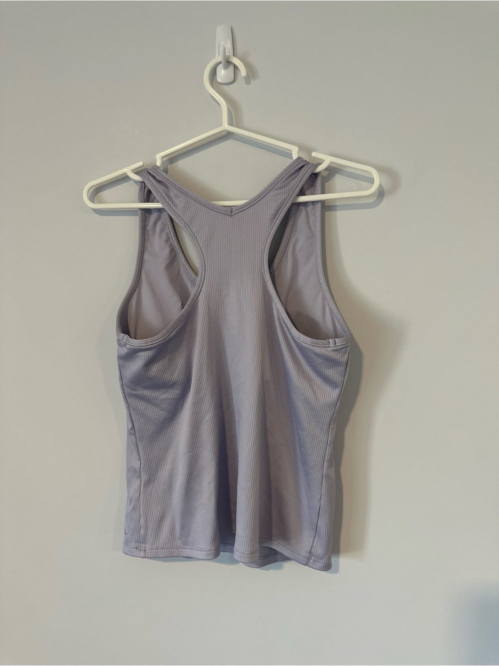 Athletic Works Ribbed Tank Top Medium Lavender Padded Built In Bra - Picture 4 of 8